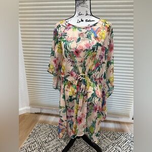 H&M Tropical Swim Coverup with Tie Waist